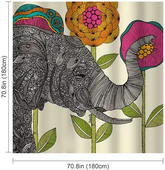Africké Sprchový Záves Nepremokavé slon kúpeľňa decor Polyester Textílie Sprchový Záves Nastaviť Kúpeľni Sprchový Záves