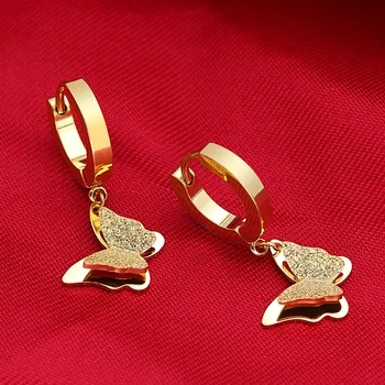 Náušnice pre ženy ružové zlato Matné motýľ náušnice kórejský Nehrdzavejúcej Ocele patria náušnice, piercing šperkov pre ženy Príslušenstvo