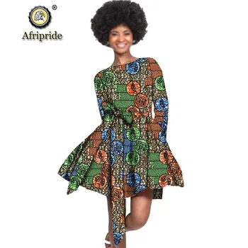 2019 afriky šaty pre ženy ankara tkaniny tlače dashiki oblečenie s pásom mini party bežné sexy šaty AFRIPRIDE S1925098