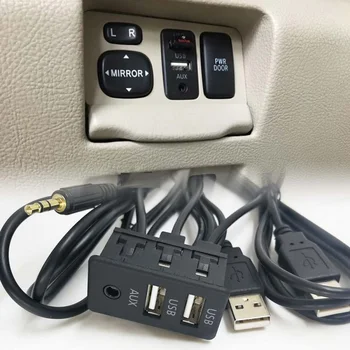 150 CM 3 Štýly Auto Dash Flush Mount AUX, USB Port, Panel Auto, Loď Dual USB Predlžovací Kábel, Adaptér Pre VW Toyota Auto Príslušenstvo