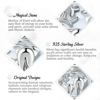 Eudora 925 Sterling Silver Zviera Slon Prívesok perleť Abalone Shell náhrdelník Šperky pre Ženy Romantický Darček D142M