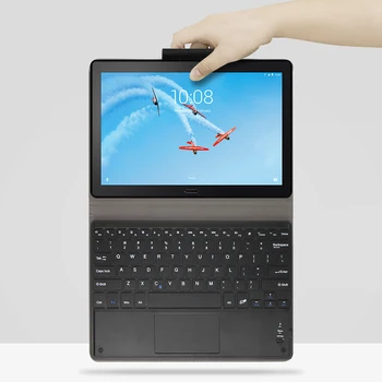 Bluetooth klávesnica Luxusné PU Kožené puzdro Pre Kartu Lenovo P10 TB-X705L TB-X705F 10.1 palcový Ochranný Kryt počítača Tablet PC Funda+pero