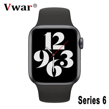2020 Vwar FLY2 Série 6 GPS Smart Hodinky Vodotesné IP68 EKG 44 mm Šport Smartwatch s Siri pre iPhone Android IWO 13 Max VS W56