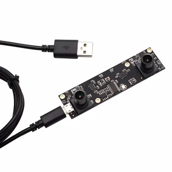 ELP 1080P Dual USB Objektív Fotoaparátu modul Aptina AR0330 CMOS formáte mjpeg 30fps 1920*1080 priemyselné PCB fotoaparát Doska s usb kábel 1m
