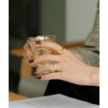Silvology 925 Sterling Silver Hrubé Reťaze Otvoriť Prstene pre Ženy Vysokej Kvality Japonsko Kórea Jednoduché Wild Krúžky 2020 Návrhár Šperkov