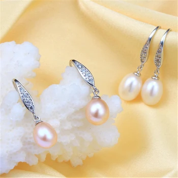 Vysoká Kvalita Drop Pearl Náušnice 925 Sterling Silver Šperky Pre Ženy Originálne Pearl Earings Módne Šperky 2019
