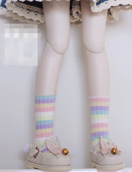 BJD Bábika ponožky vhodné pre 1-3 1-4 1-6 veľkosť rainbow elastické pančuchy hromadu ponožky bábika príslušenstvo