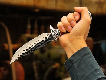 LCM66 lov rovný nôž taktické knifeFixed Nože, Vyrezávané vzor + drevená rukoväť, Vonkajšie Prežitie Nôž, Camping Rescue