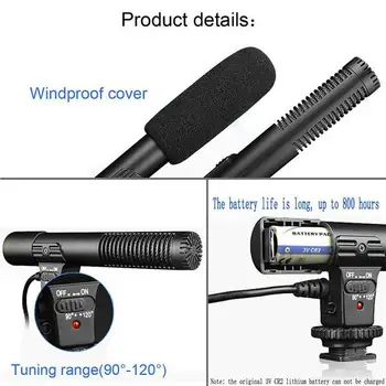3.5 mm Stereo Kamera Mikrofón VLOG Fotografie Rozhovor Digitálne Hovoriť Nahrávanie Videa Mikrofón pre Nikon Canon DSLR Fotoaparát