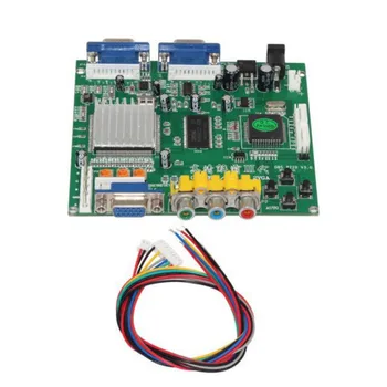 GBS8220 RGBS na VGA Doska Duálny Výstup Nízke Rozlíšenie Signálu Zariadenie (Duálny Výstup), VGA HD Video Konvertor s Káblom