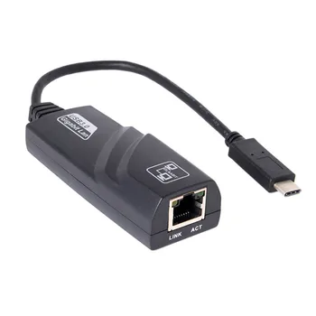 HIPERDEAL Typ-C RJ45 Gigabit Ethernet LAN USB-C na Ethernet Adaptér kompatibilný s MacBook uni USB Thunderbolt 3 / Type-C