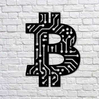 Kovové Nástenné Art - Bitcoin, BTC - Interiérové Dekorácie - Nástenné Závesné - Domova - Wall Prihláste sa-70x52 cm