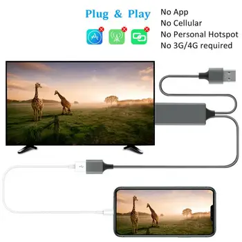USB Kábel HDMI Prevodník Adaptér Zrkadlenie Kábla Telefónu K TV s vysokým rozlíšením (HDTV Adaptér Typ-c S Obrazovke Linka Pre IOS Android Telefónu 11