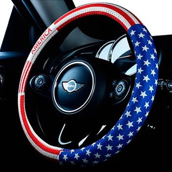 Auto Volant, Kryt 37-38 cm Univerzálny Bavlny a ľanu Anti-slip Štyri ročné obdobia Auto Príslušenstvo Pre BMW MINI Cooper