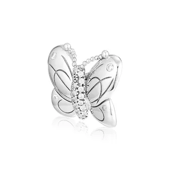 Dekoratívne Motýľ Kúzlo Mincový Striebro Šperky Korálky Pre Šperky, Takže Sa Zmestí Pôvodné Kúzlo Náramky Pre Ženy