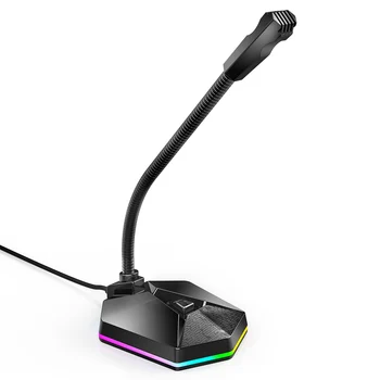 Mikrofón Redukcia Šumu Nastaviteľný Uhol RGB Svetlo Dýchania pre Hranie hier Vysielanie NK-Nakupovanie