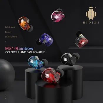 Hidizs MS1 Rainbow 3,5 mm Slúchadlá Drôtové pre fanúšikov Dynamické Membrána Hi-Fi IEM Slúchadiel s Odnímateľný Kábel