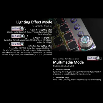 AULA Mechanical Gaming Keyboard Retro Steampunk LED Podsvietený 104 klávesov Vodotesný pre PC Počítač, Notebook Hra, Hráč Kyeboard