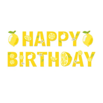 Lemon Party Happy Birthday Bannery Stene Visí Bunting Deti Party Láskavosti Baby Sprcha Dekorácie