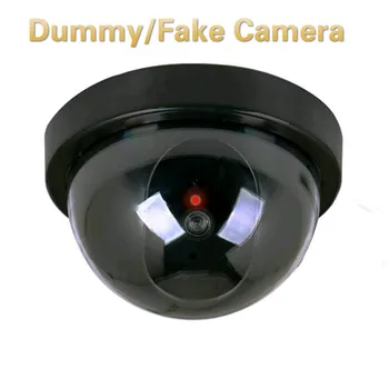 Plastové Smart Indoor/Outdoor Figuríny Domov Dome Falošné Kamery CCTV Bezpečnostná Kamera s Blikajúce Červené LED Svetlo