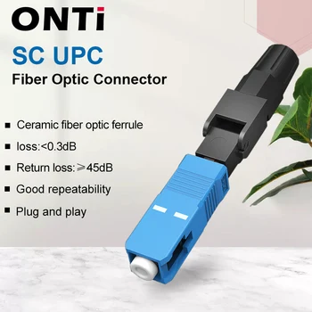 ONTi 400pcs Vložené SC UPC Fiber Optic Rýchly Konektor FTTH Single Mode Optického SC Rýchly Konektor SC Adaptér Oblasti Montáž