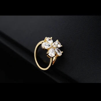 Yunkingdom Svadobné Šperky Crystal Zlaté Prstene pre Ženy, Ženské Jasné Cubic Zirconia Darčeky Dropshipping