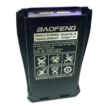 Pôvodné baofeng uv-b5 a uv-b6 batéria BL-8 2000mah chodiť talkie časti 7.4 V pre dual band pofung UV-B5 obojsmerné rádiové bao feng acce