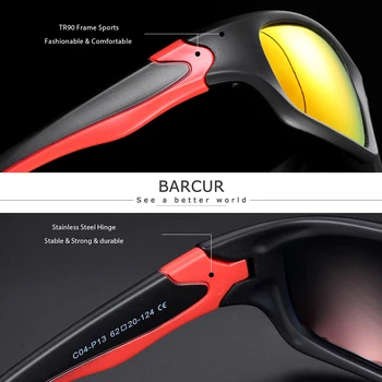 BARCUR TR90 Šport Trendy slnečné Okuliare Mužov 2021 Polarizované Slnečné Okuliare Jazdy Módne UV400