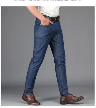 J355-2020 lete nové obchodné džínsy voľné rovno trubice pánske džínsy, nohavice Tencel textílie ležérne pánske nohavice