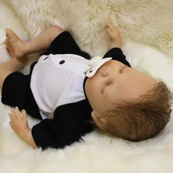 Npk bábika 18-palcové reborn baby doll mäkké vinylové silikónové panda detí bonecas dieťa darček oblečenie A2Z1
