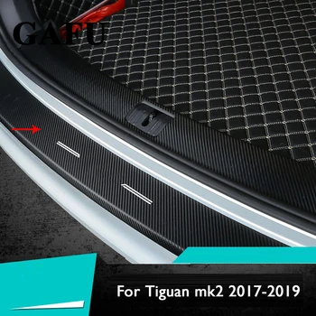 Pre VW TIGUAN MK2 2017 2018 2019 2020 Auto Príslušenstvo Uhlíka PU vlákno Vnútorné Zadný Nárazník Chránič Dosku Krytu Výbava