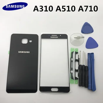 Originálne Zadný Panel Batéria Sklo zadných Dverí Kryt+Predné dotykové sklo objektívu Pre Samsung Galaxy A3 A310 A5 A510 A7 A710 2016
