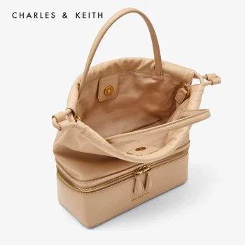 CHARLES＆KEITH Nový Príchod v Lete roku 2020 CK2-50270430Women taška cez rameno, Šitie materiálov reťazca ruky tašku