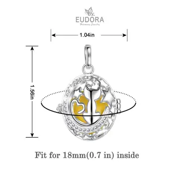Eudora 18 mm Meď zvieracie Klietky Star & Cat Prívesok náhrdelník Harmóniu vajcia harmónia bola zvonkohry loptu tehotenstva Šperky K378