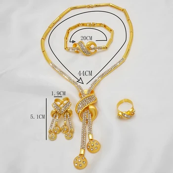 Dubaj Zlaté Šperky Sady Afriky Svadobné Svadobné Darčeky Pre Ženy V Saudskej Arabských Náhrdelník Náramok, Náušnice, Prsteň Šperk