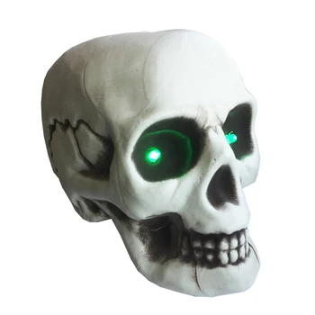 Halloween kostry lebky so Zeleným LED Svetlo Lebky, Kosti životnej Veľkosti Lebky Haunted House Escape horor Dekorácie, rekvizity