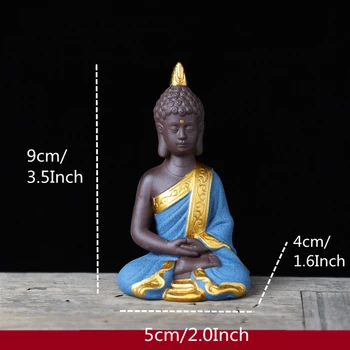 VILEAD 9 cm Keramické Buddha Šakjamúni Sošky Kreatívne Ručné Thiland Vintage Domova Ornament Domáce Dekorácie Príslušenstvo