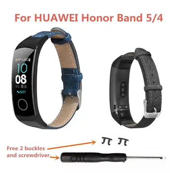 Denim Vzor pravej Kože Watchband Zápästie Náhradná pre Huawei Honor 5/4 Náramok Príslušenstvo 1 Pc