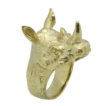 Cool Rhino Hlavu 316L Nerezovej Ocele Zlaté Módne Rhino Krúžok Zlý Zadok Pánske Šperky, Módne Zvierat Krúžok