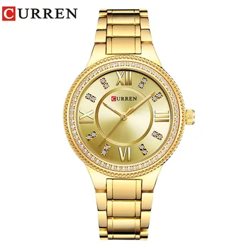 Hodinky CURREN ženy módne luxusné hodinky módnej Všetky Nehrdzavejúcej Ocele Vysokej Kvality Diamond Dámske Hodinky Ženy Drahokamu Hodinky