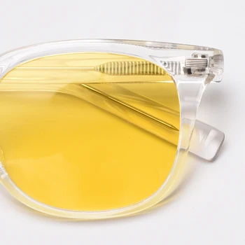 Peekaboo uv400 polarizované slnečné okuliare pre mužov kórejský štýl tr90 rám námestie okuliare pre ženy acetát transparentná žltá, hnedá