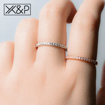 X&P Svadobné Značky ružové Zlato Strieborná Farba Stohovateľné AAA Cubic Zirconia Prstene pre Ženy Zapojenie Módne Crystal Krúžok Šperky