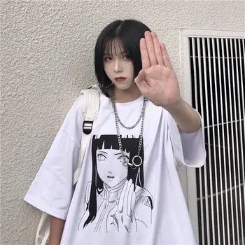 T-košele 2020 Nové Letné Japonské INY Naruto Hinata Anime Tlač Voľné Krátky Rukáv Študent T-tričko, Polovičný Rukáv Žena Trend