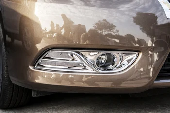 Pre Nissan Sentra 2013 ABS Chróm Styling Auto predné hmlové svietidlo obočie Dekorácie Kryt Výbava