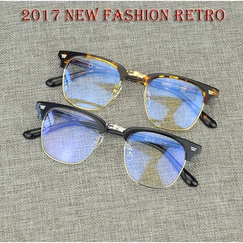 2019 Vintage optické okuliare značky Krátkozrakosť Okuliare na čítanie Rám Muži / Ženy Retro Okuliare rám oculos de grau Anti-modrá svietidlo