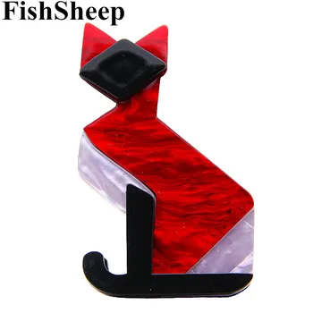 FishSheep 2 Farby Krásne Akryl Red Cat Brošňa Acetátové Vlákna Živočíšneho Brošne A Kolíky Sveter Šatku Dekorácie Ženské Šperky