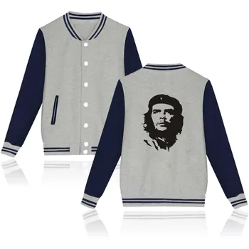 Che Guevara vytlačené legrační športové Baseball Jacket muži ženy Mikiny kabát bežné dlhý rukáv mikiny Bundy topy plus veľkosti 4XL