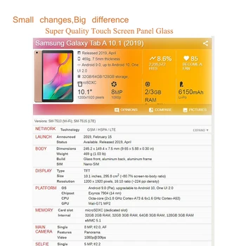 10Pcs/Veľa Pre Samsung Galaxy Tab 10.1 2019 T510 T515 Dotykový Displej Digitalizátorom. Panel Senzor Tablet Predné Vonkajšie LCD Sklo