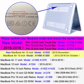 Rainbow Notebooku puzdro Pre Apple MacBook Air Pro Retina 11 12 13 15 mac Book 15.4 13.3 11.6 palce s Dotyk Bar Rukáv Shell +Darček